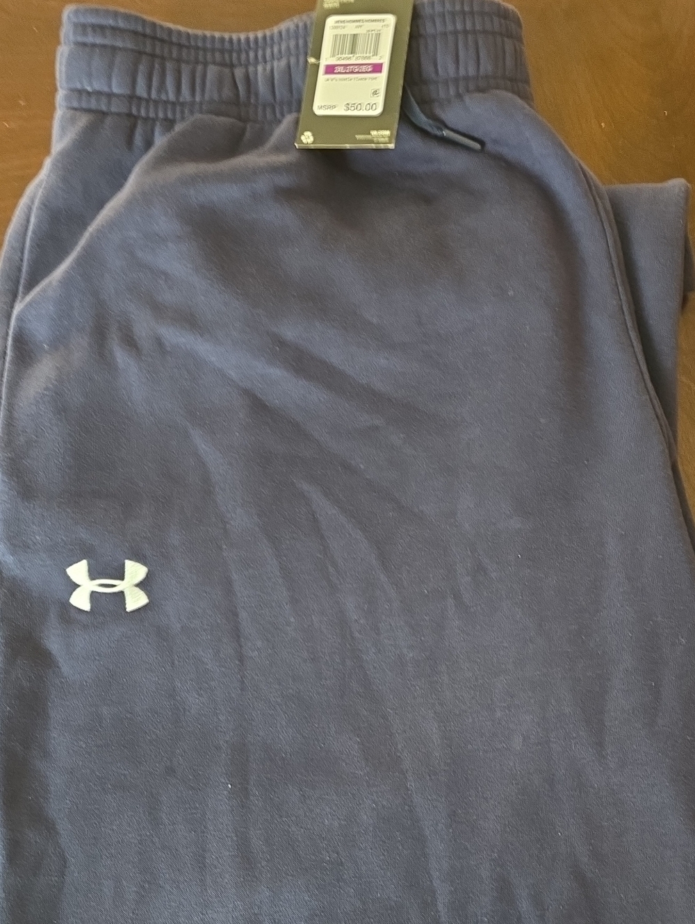 Under Armour Navy Sweatpants with White Logo
